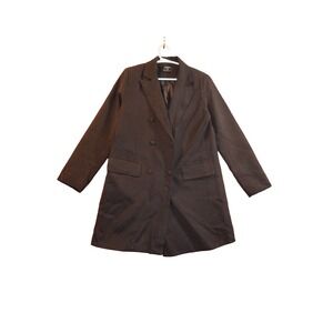 Toppies Black Oversized Longline Blazer Dress Size S Double Breasted Minimalist